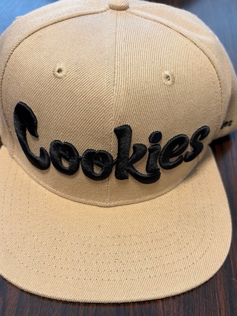 Cookie Tan Snapback Hat with Black Logo